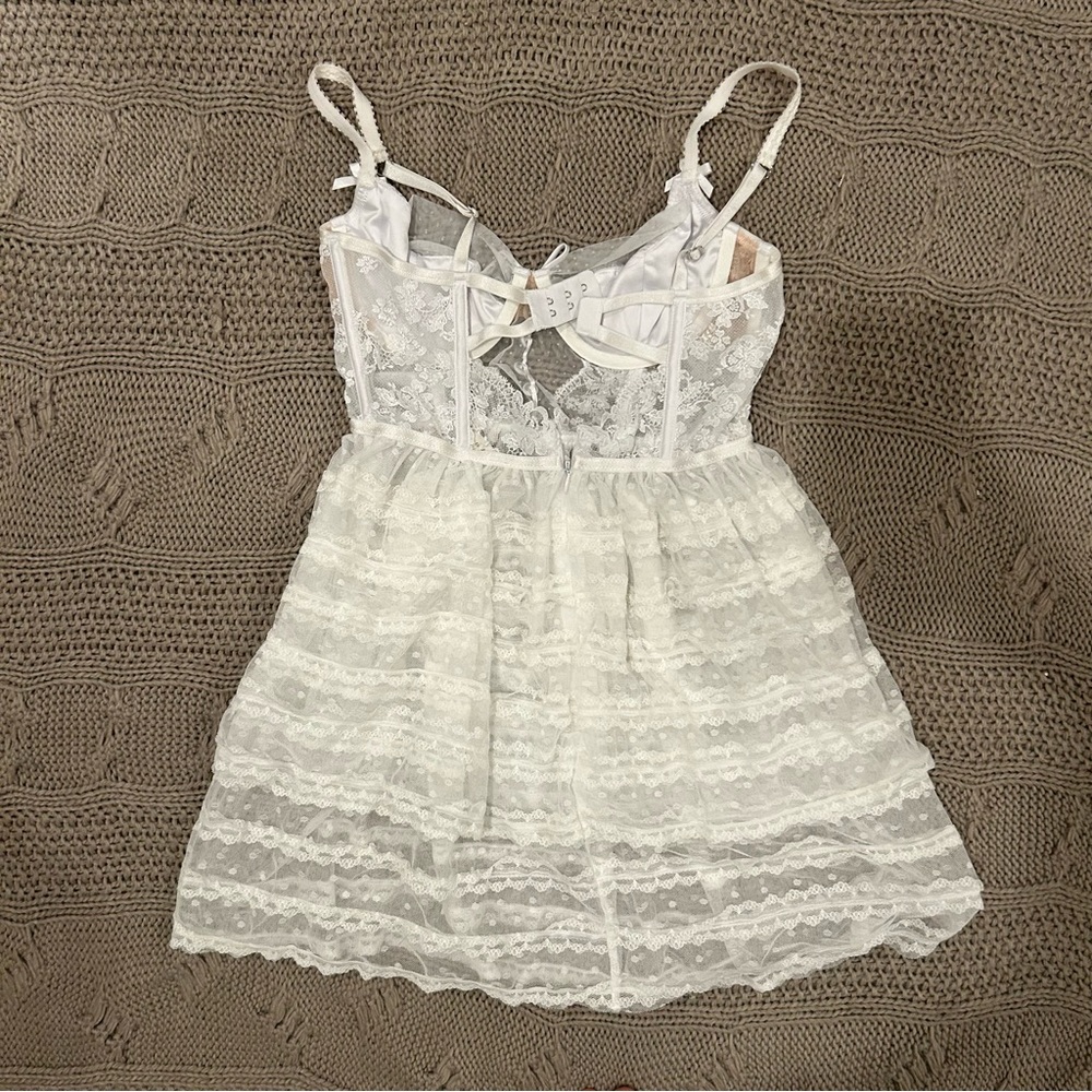 For Love And Lemons Ivory Lace Mini Dress - Picture 4 of 7